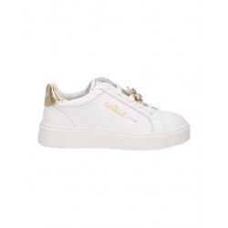 Gaelle Paris Sneaker BIANCA ORO CON GIOIELLO BAMBINA DONNA cerimonia elegante sneakers scarpa scarpe