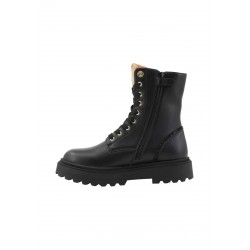 Stivaletti Anfibi Alviero Martini 1^ Classe in Similpelle Nera con Dettagli Geo Classic