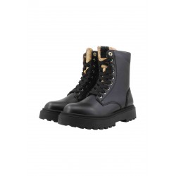 Stivaletti Anfibi Alviero Martini 1^ Classe in Similpelle Nera con Dettagli Geo Classic