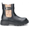 Stivaletto Alviero Martini 1a Classe pelle nera inserto mappa geo classic profilo.