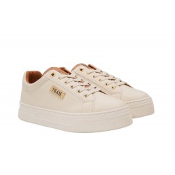 Sneakers eleganti Alviero Martini con iconica stampa mappa Geo Classic sulla linguetta e lacci tono su tono.