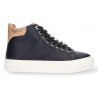 ALVIERO MARTINI Sneaker alta donna junior bambina nero nera con catena dorata e zirconi 1a classe