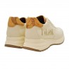 Alviero Martini scarpe donna sneakers scritta laterale dorato Prima 1a Classe crema