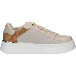 Alviero Martini scarpa da donna sneaker 1a classe beige scritta laterale oro sabbia geo beige scarpe