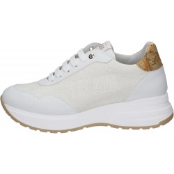 Alviero Martini scarpa da donna sneaker 1a classe bianca beige vera pelle made in italy