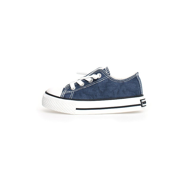 Naturino sneakers scarpe da bambino in pelle e tessuto blu canvas lacci