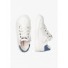 Naturino sneakers scarpe da bambino in pelle bianca bianco blu lacci zip plantare