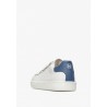 Naturino sneakers scarpe da bambino in pelle bianca bianco blu lacci zip plantare