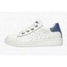 Naturino sneakers scarpe da bambino in pelle bianca bianco blu lacci zip plantare