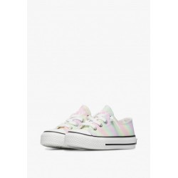 Naturino sneakers scarpe da bambina in pelle e tessuto bianca rosa verde multicolore canvas lacci Ayasy